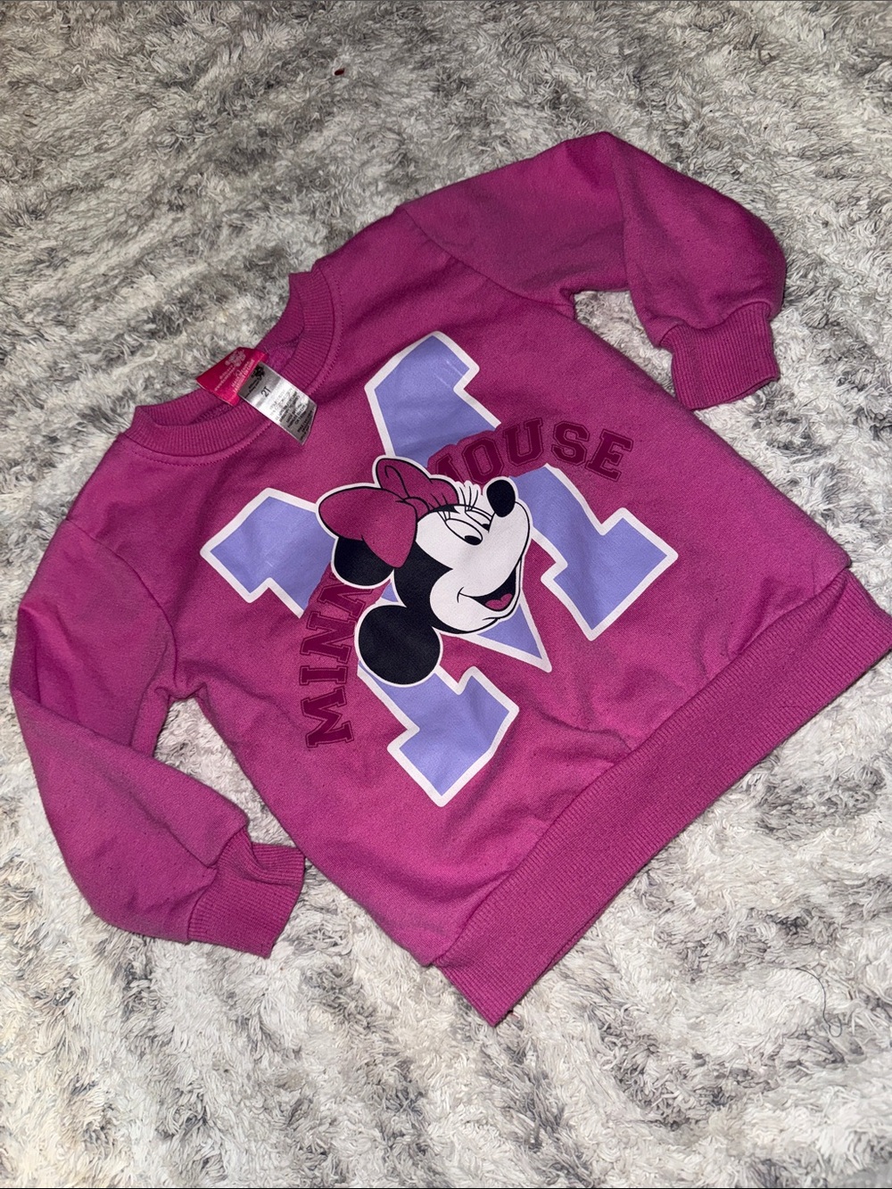 2T vintage Disney Minnie Mouse Magenta Crewneck Sweatshirt